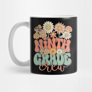 Ninth Grade Crew Retro Groovy Daisy Back To School Funny Teacher Girls Mug